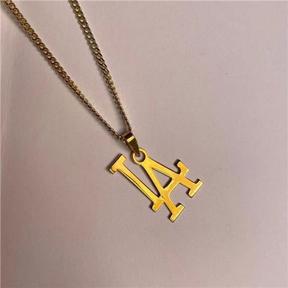 NEW MLB Los Angeles LA Dodgers Gold Team Pendant Logo Necklace‎ 20" Chain…